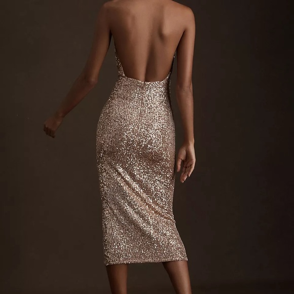 Ronny Kobo Zack Sequin Halter Midi Dress - Picture 2 of 9